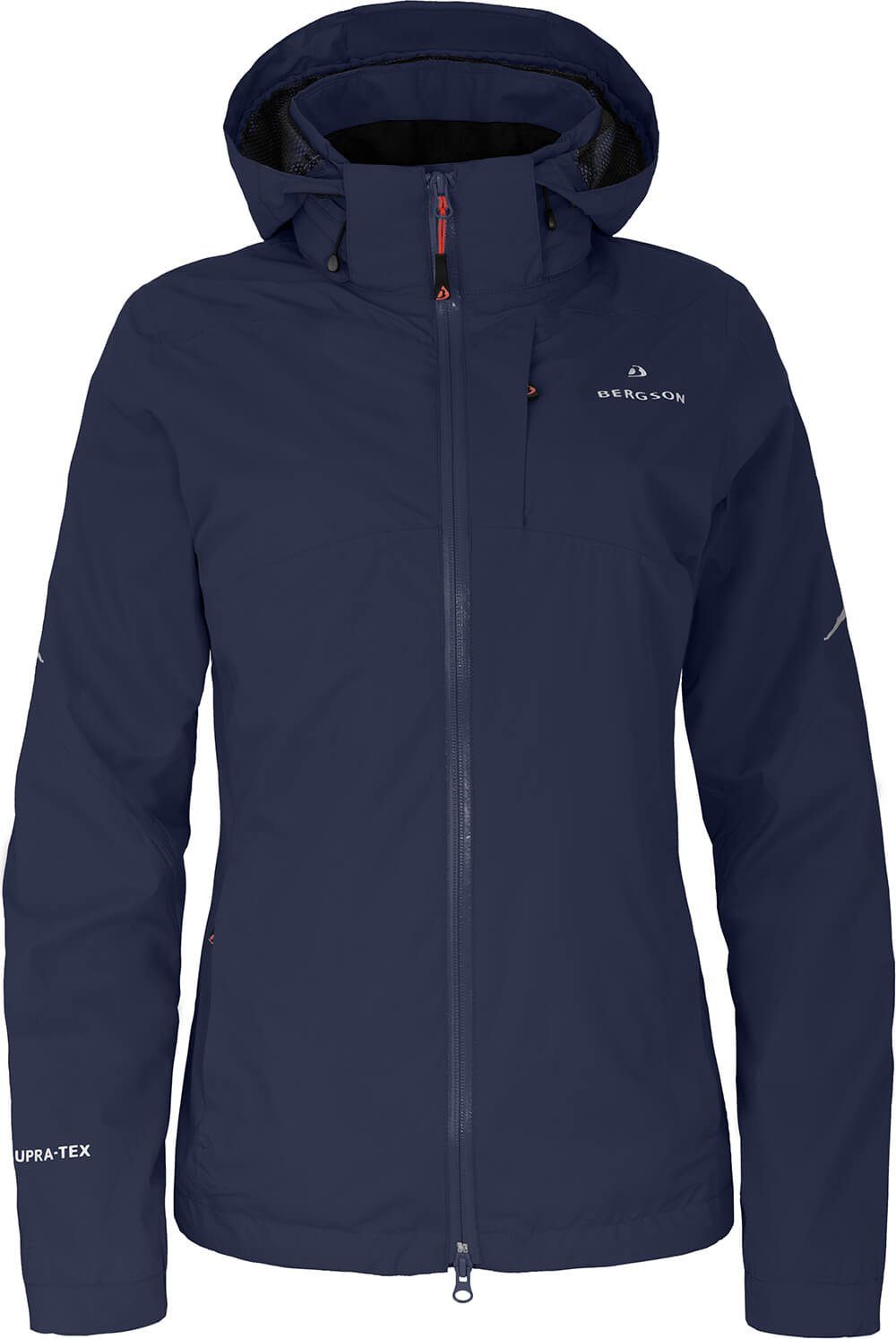 blau Outdoorjacke mm Rad-Regenjacke, peacoat Normalgrößen, Netzfutter, Wassersäule, Bergson Damen 12000 VALDIVIA