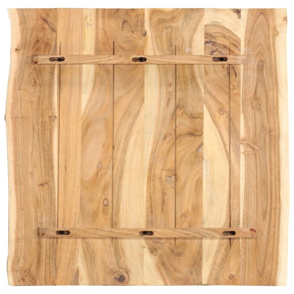 furnicato Tischplatte Echtholz 58 x 50-60 cm, 25 mm stark, natürliche Farbe (1 St), Lackierte Tischplatte mit Baumkante für Schreibtisch oder Couchtisch