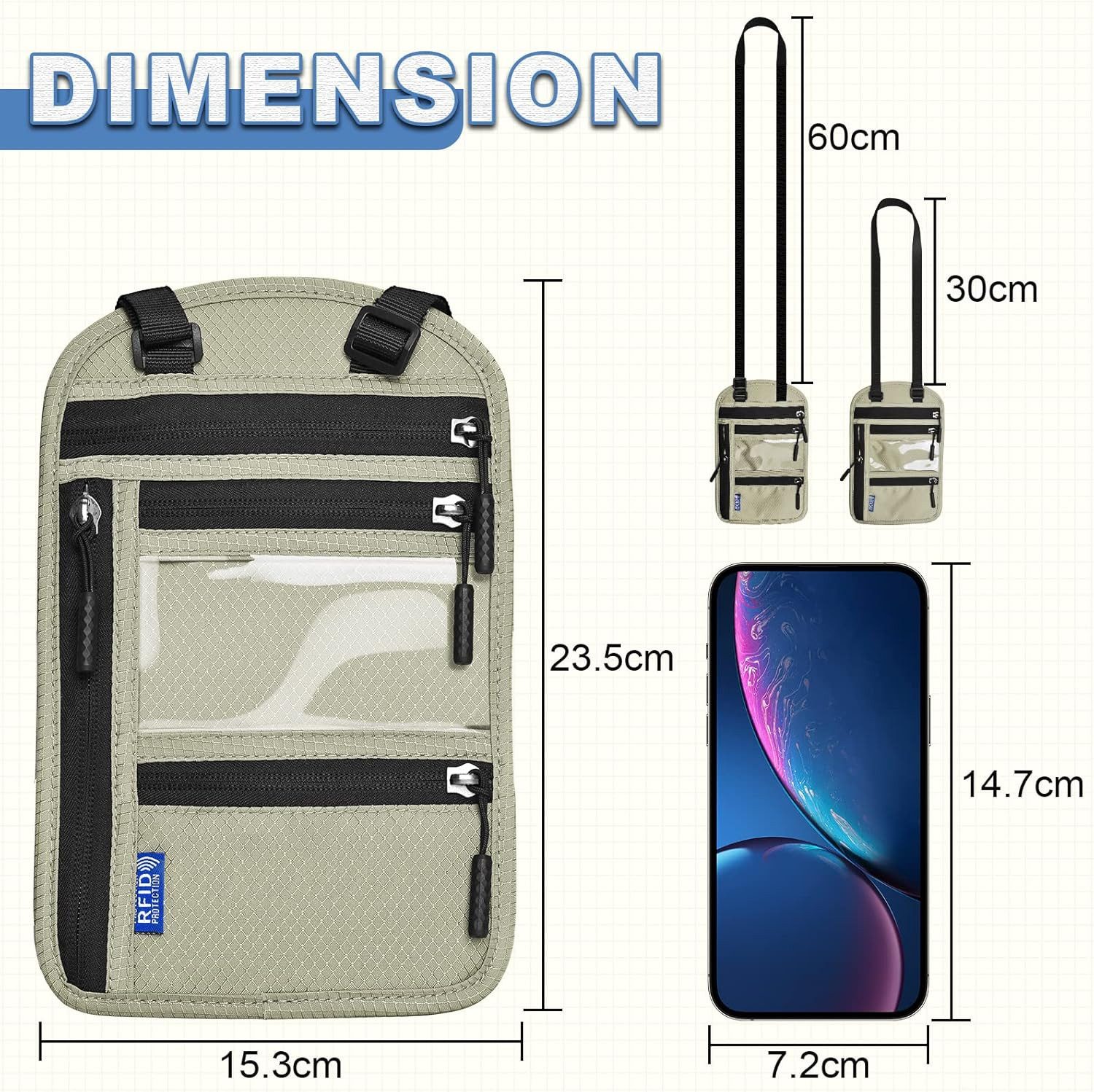 Coonoor Brustbeutel Brusttasche mit RFID-Schutz, Wasserdicht günstig online kaufen