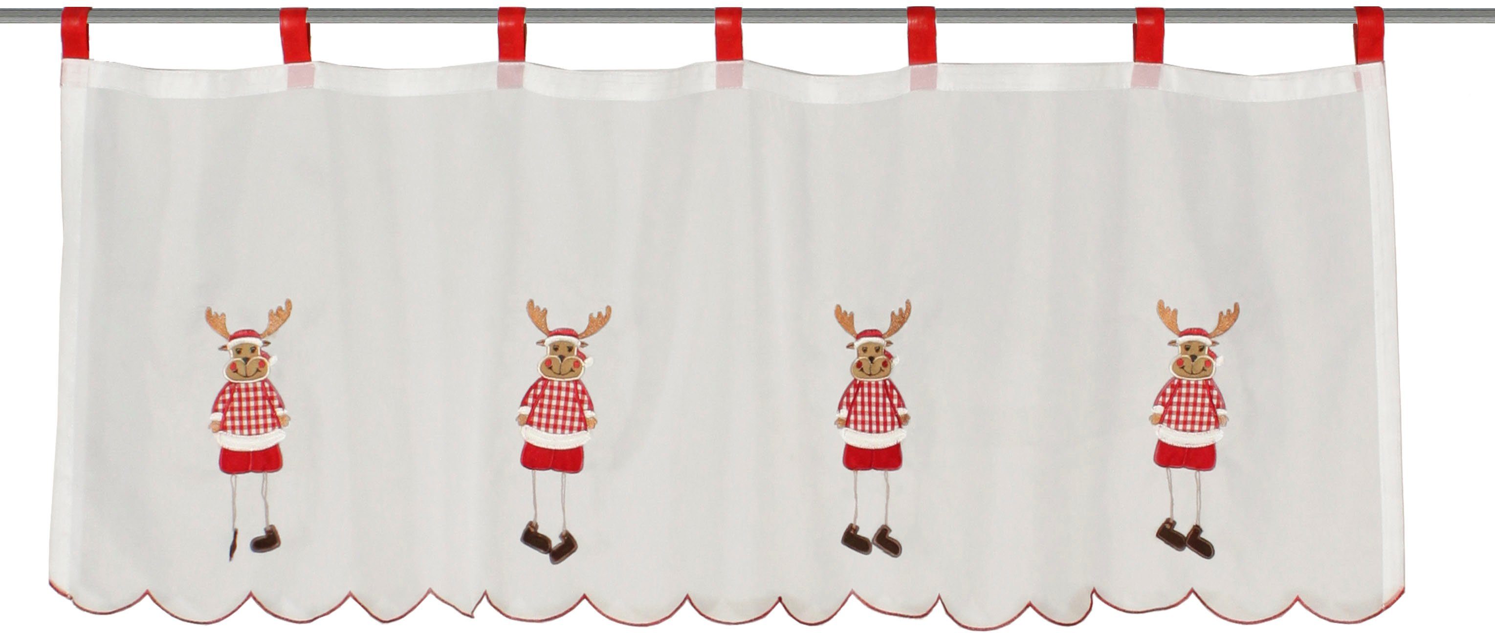 HOME WOHNIDEEN Scheibengardine RUDOLF (1 St), Schlaufen, transparent, Voile, HxB: 45x120