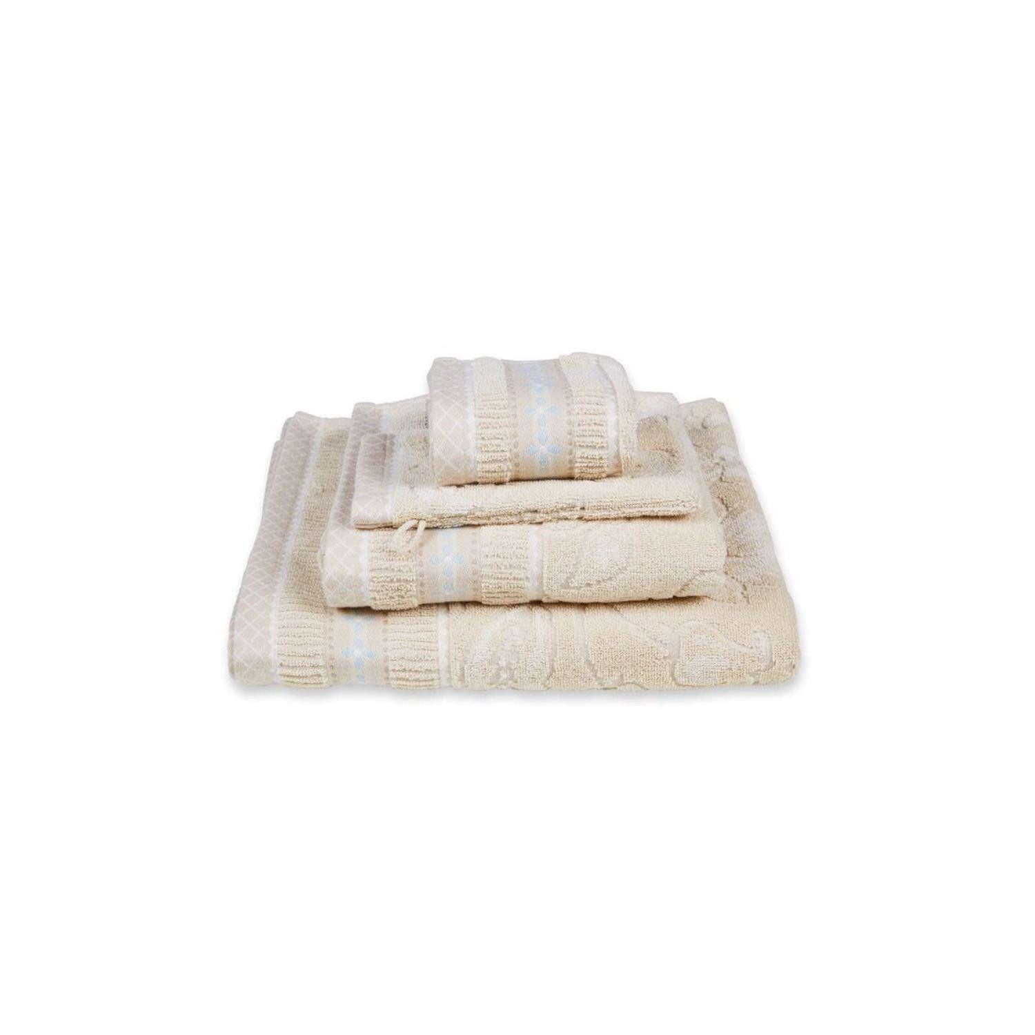 PiP Studio Badetücher Gästehandtuch Jasmin Jacquard Sand (30x50cm) (3-teilig)
