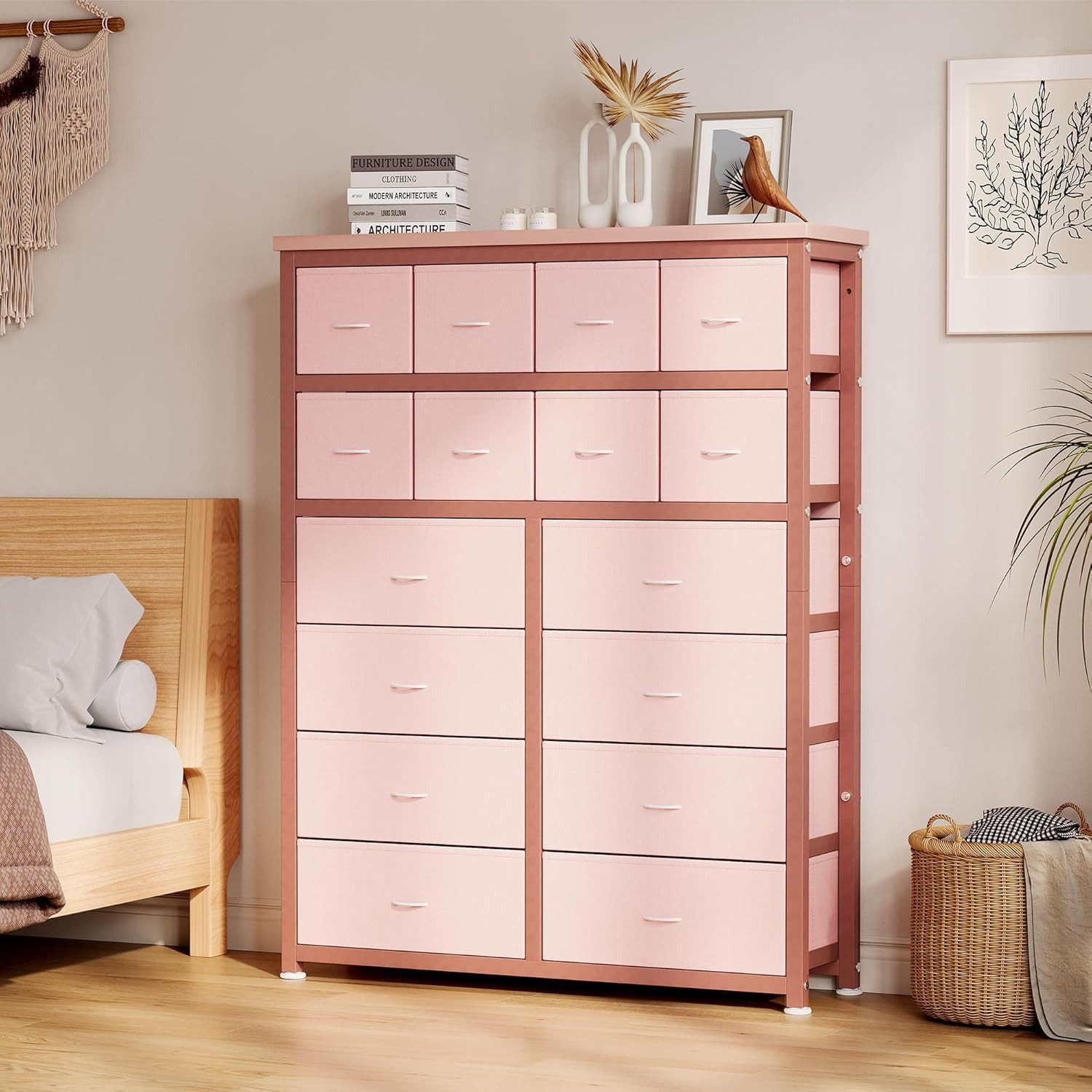 GarveeMore Kommode Aufbewahrungsschrank mit 16 Schubladen 103*30*130cm – Bild 2 von 5