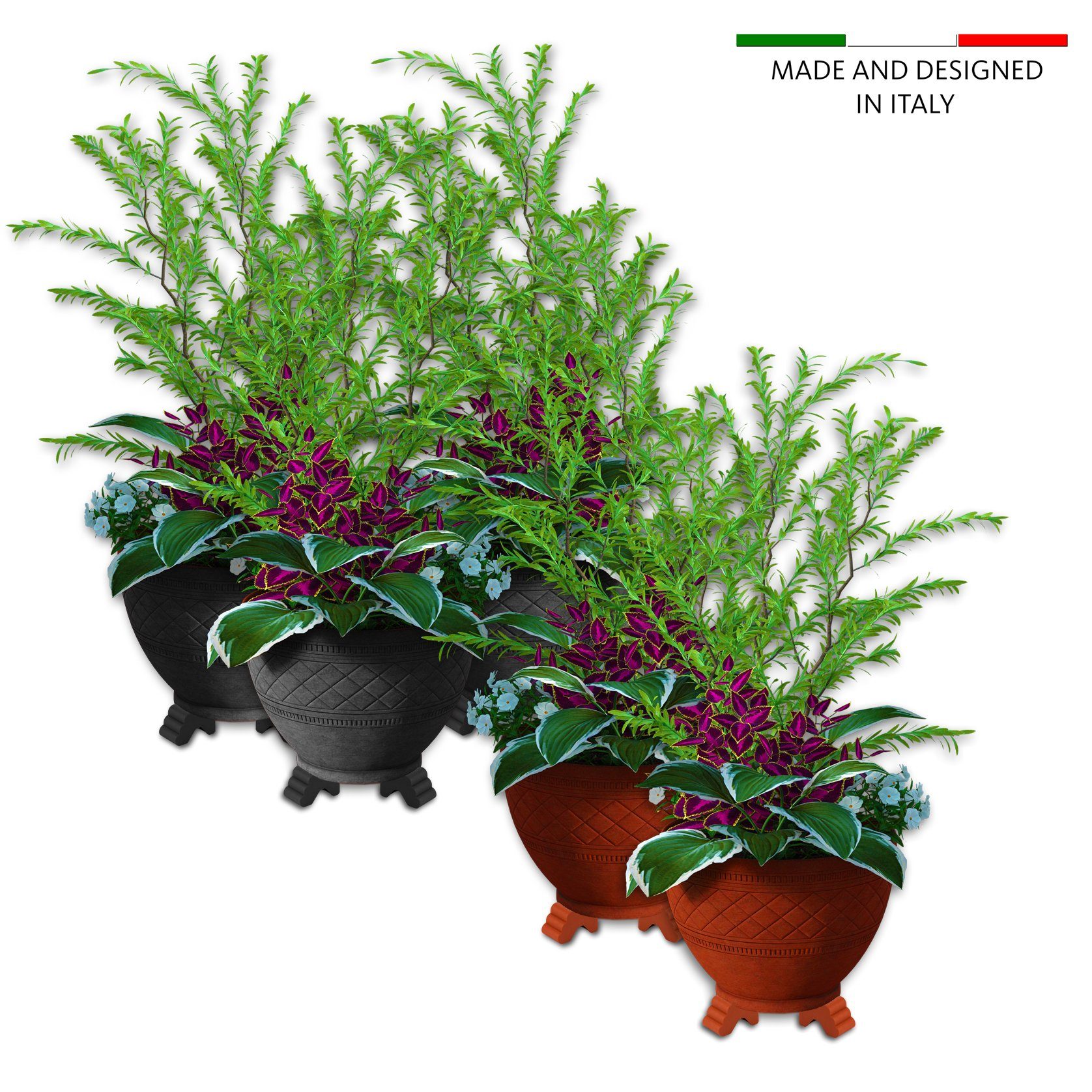 BigDean Blumentopfuntersetzer 20x Blumentopf Füßchen Anthrazit Pflanzkübel Untersetzer extra stabi, Zubehör für Pflanztöpfe, Set, 20-tlg., Robuste, Standhafte, Füßchen für Blumentöpfe, Kübel und mehr