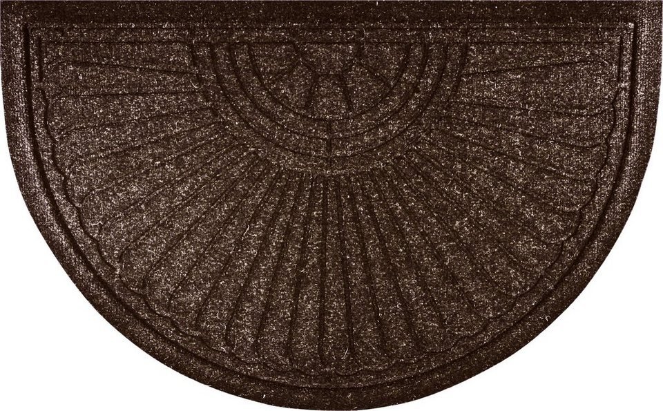 Fußmatte DUNE Halfmoon dark brown, wash+dry by Kleen-Tex, halbrund, Höhe: 8  mm, Schmutzfangmatte, rutschhemmend, In- und Outdoor geeignet, waschbar,  Schonwäsche 40 °, Nicht Trocknen, Nicht Bügeln