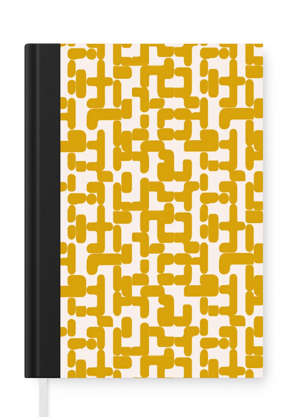MuchoWow Notizbuch Gelb - Beige - Muster, Notebook, Notizblock a5, Tagebuch, Journal Liniert