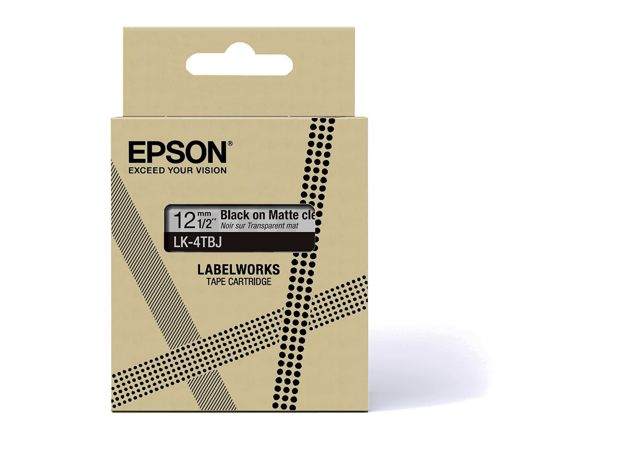 Epson Taschenrechner LK-4TBJ C53S672065, Schwarz/Transparent Schriftband für Epson Drucker