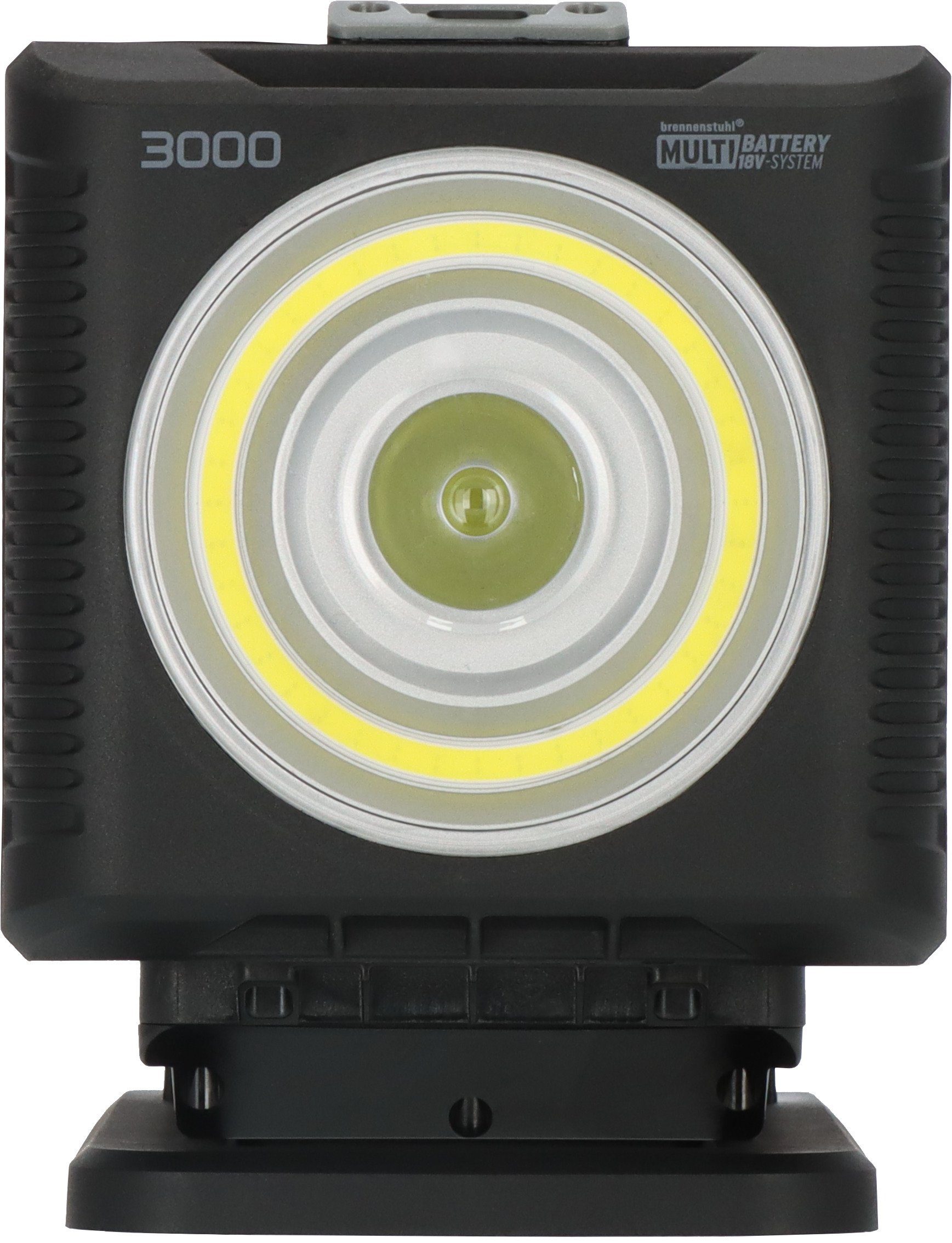 Brennenstuhl LED Baustrahler 3000, 11 integriert, Handscheinwerfer LED Akku LED Multi HL 18V mit verschiedener Battery Hersteller kompatibel Akkus fest
