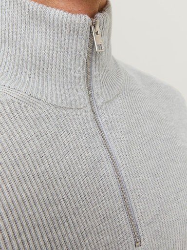 HALF Stehkragenpullover Jack Grey JPRCCPERFECT & Jones KNIT Cool ZIP SN