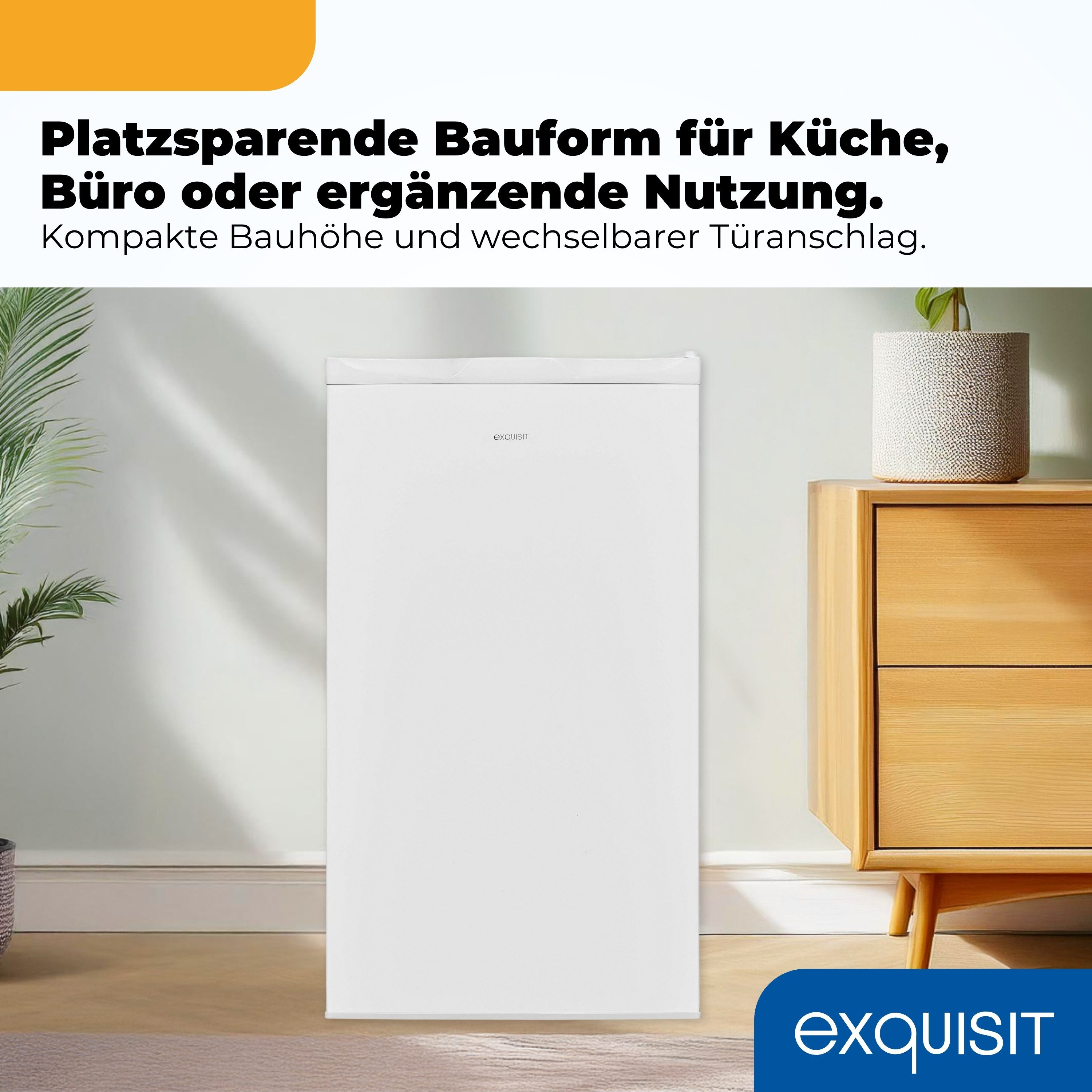 exquisit Gefrierschrank GS5111-330E weiss PV, 82.5 cm hoch, 45.3 cm breit, 63 l Nutzinhalt, 4 Sterne, Energieklasse E, 39 dB Geräuschklasse C