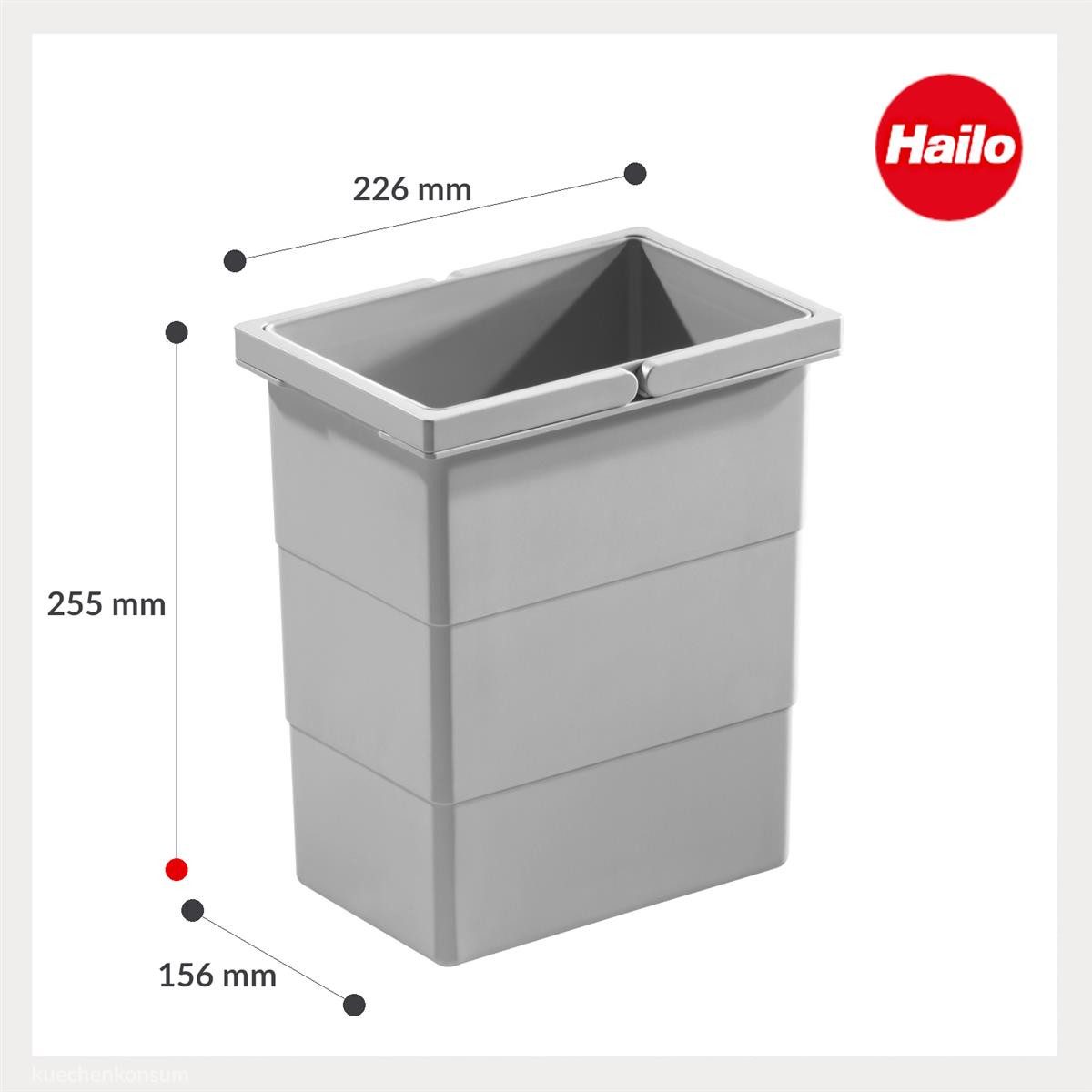 Hailo Einbaumülleimer Hailo Inneneimer 7L 1102439 hellgrau für Cargo Soft