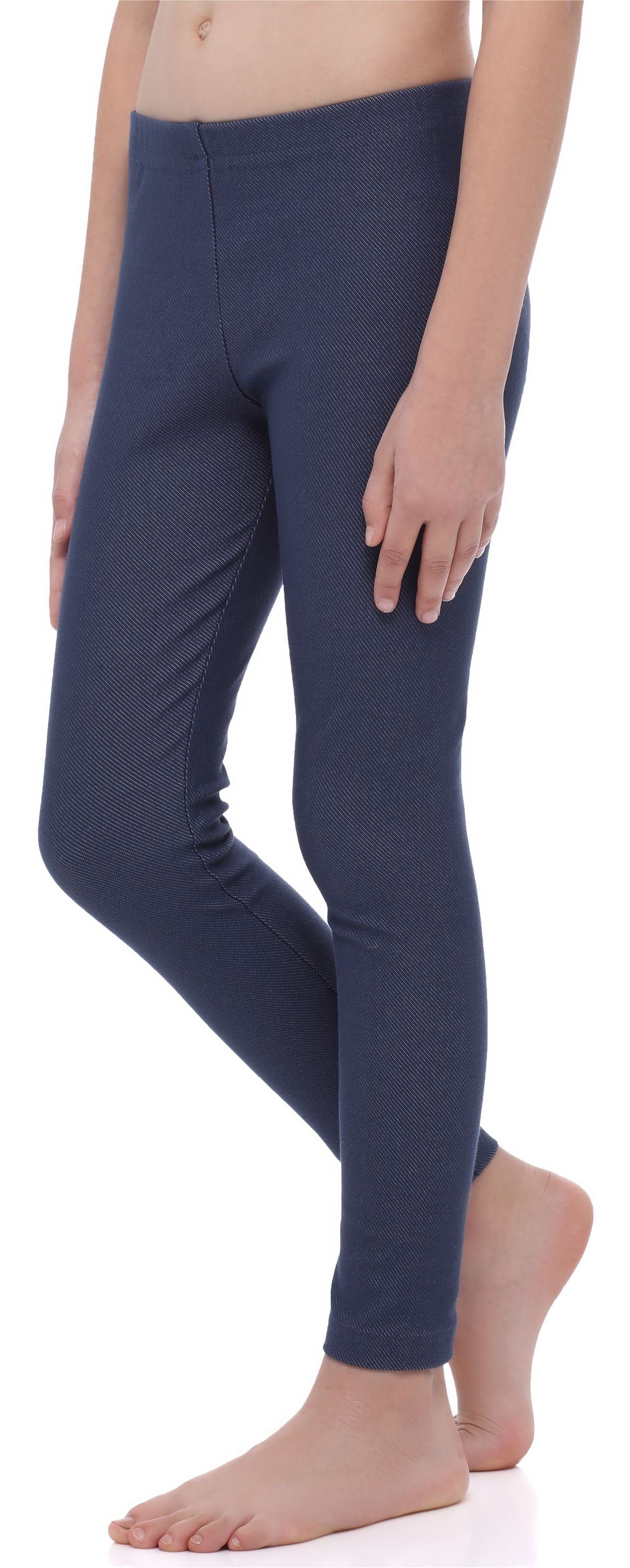 Merry Style Leggings Mädchen Lange Leggings aus Baumwolle MS10-251 (1-tlg) elastischer Bund Marineblau