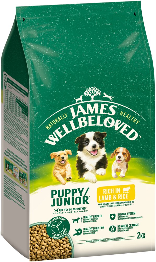 James Wellbeloved JAMES WELLBELOVED™ Hund Junior Lamm & Reis 3 x 2kg, Trockenfutter für: Hunde
