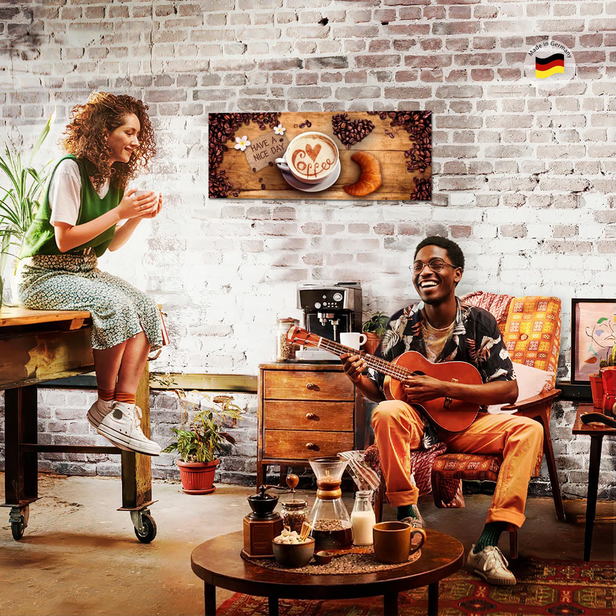Runa Art Wandbild Küche Kaffee Bild auf Vlies Leinwand Coffee Esszimmer Küchenbilder, 100L x 40B cm – Bild 3 von 5