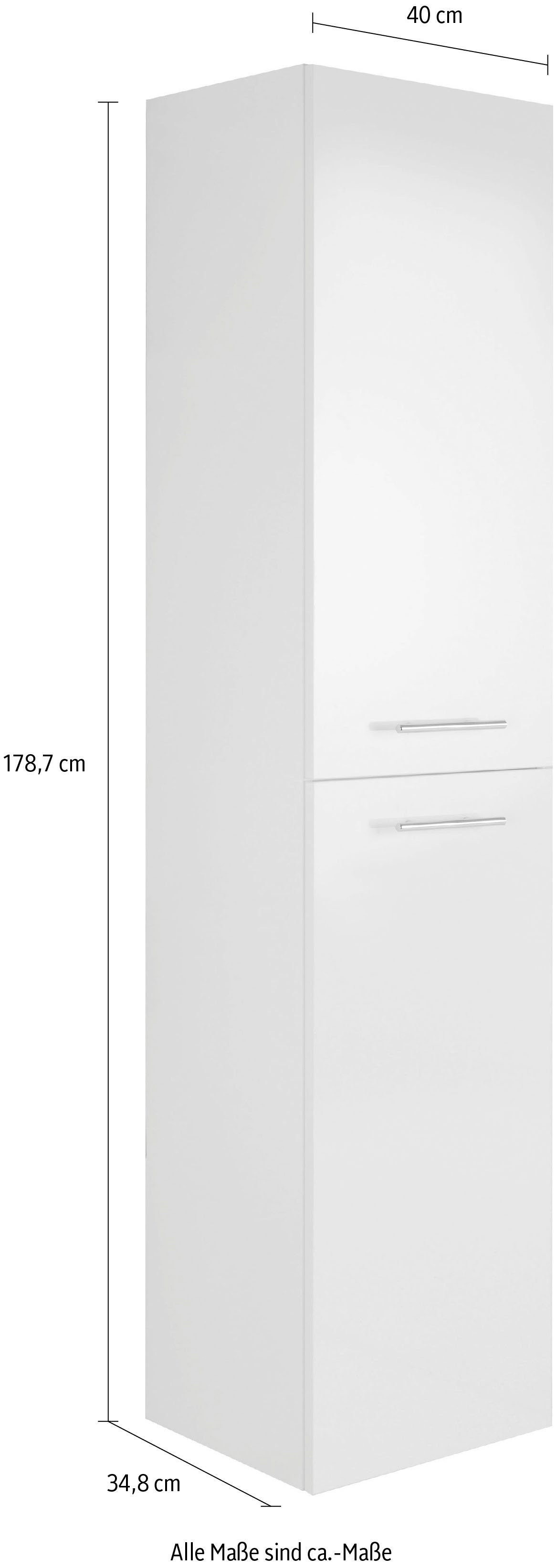 | cm 3040, Hochschrank 40 MARLIN weiß weiß Breite