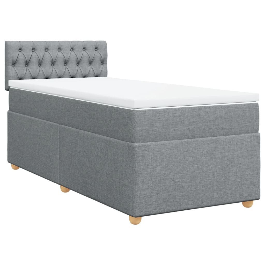 vidaXL Bett Boxspringbett mit Matratze Hellgrau günstig online kaufen