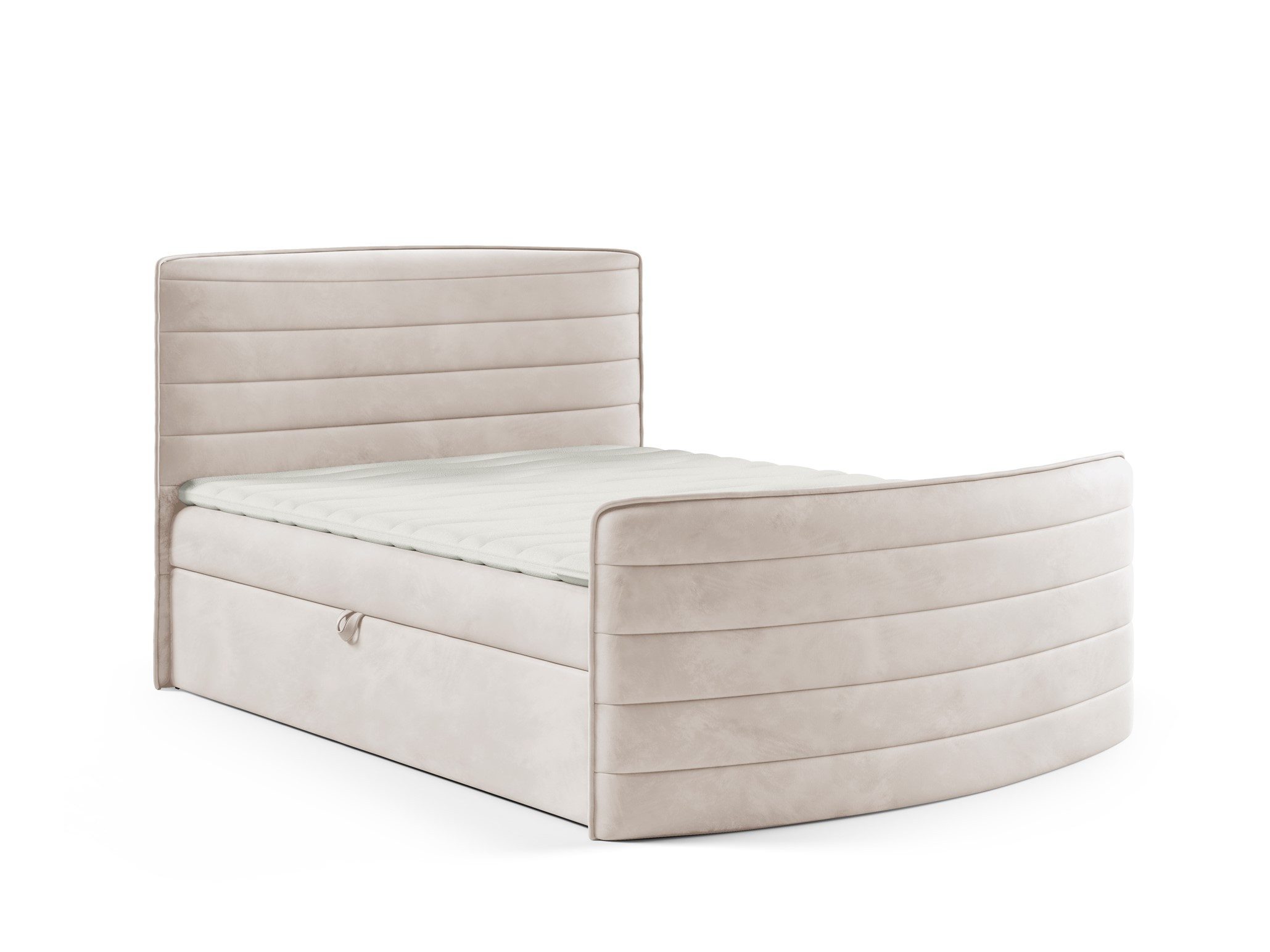 Fun Möbel Boxbett Schlafzimmerbett AMBRA in Stoff Elisa Velvet (inkl. Topper), inkl. Bettkästen