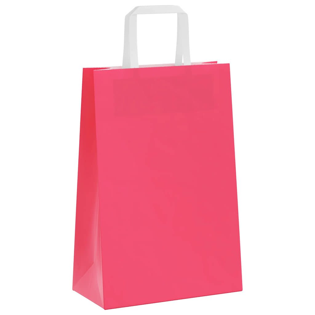 vidaXL Tragetasche Papiertragetaschen 50 Stk. mit Henkeln Rosa 21x11x31 cm (50-tlg)
