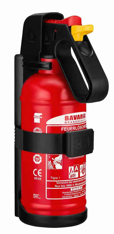 BAVARIA Brandschutz Pulver-Feuerlöscher Tigra 1, Pulver, Aufladelöscher, ABC-Pulver, 1kg ABC-Löschpulver