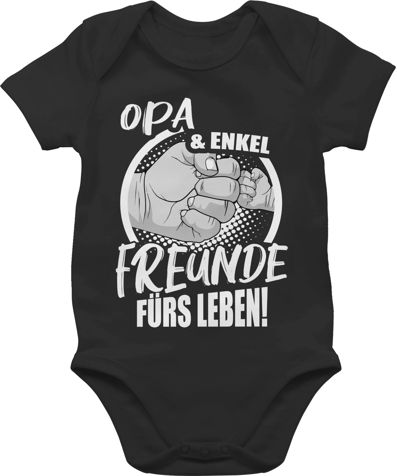Shirtracer Shirtbody Opa & Enkel Freunde fürs Leben! Partner-Look Familie Baby 1 Schwarz