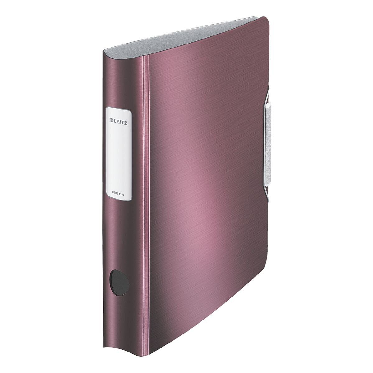LEITZ Aktenordner 180° Active Style 1109, Ordner schmal, Alu-Optik, aufgeklebtes Rückenschild
