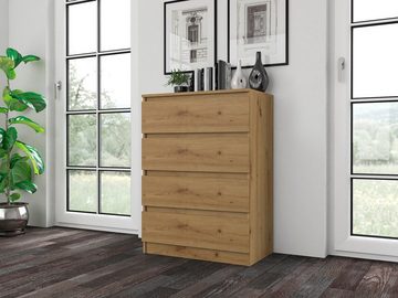 ibonto Kommode Elegantes Sideboard mit Grifflosen Schubladen, Robuste Verarbeitung