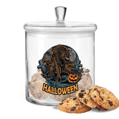 GRAVURZEILE Keksdose mit UV-Druck - Halloween Werwolf V1 Design, Glas, (Kein Set)