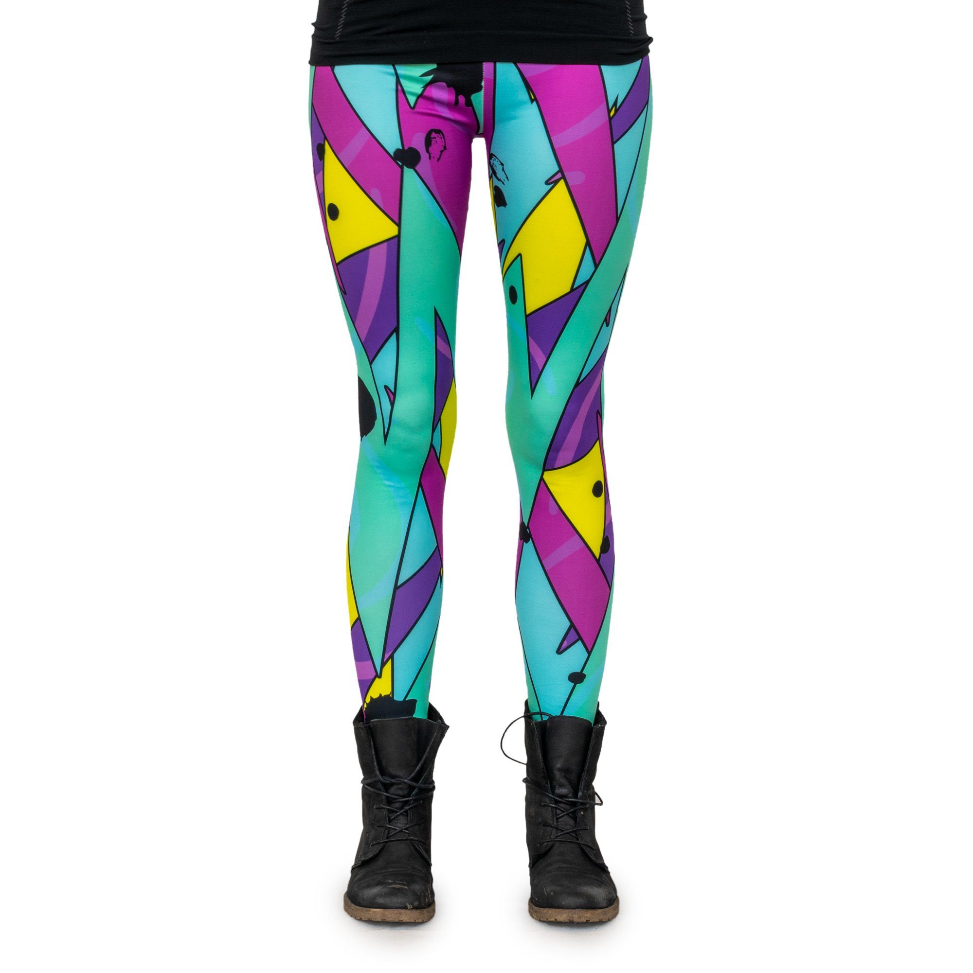 cosey Leggings Neon Line Leggings, 2 Größen (XS–S & M–L) (38/M bis 40/L) Neon Jazz