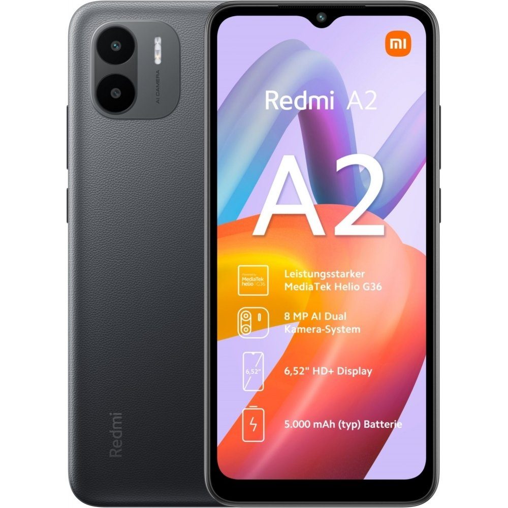 Xiaomi Redmi A2 64 GB / 3 GB - Smartphone - schwarz Smartphone (6,5 Zoll, 64 GB Speicherplatz)