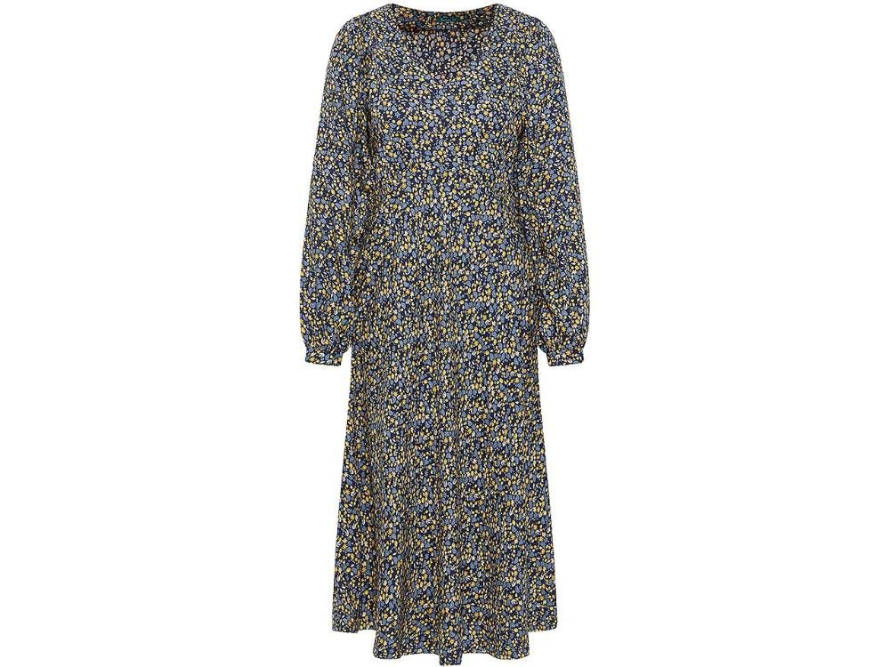 Tranquillo Jerseykleid tranquillo Damen-Maxi-Kleid mit V-Ausschnitt