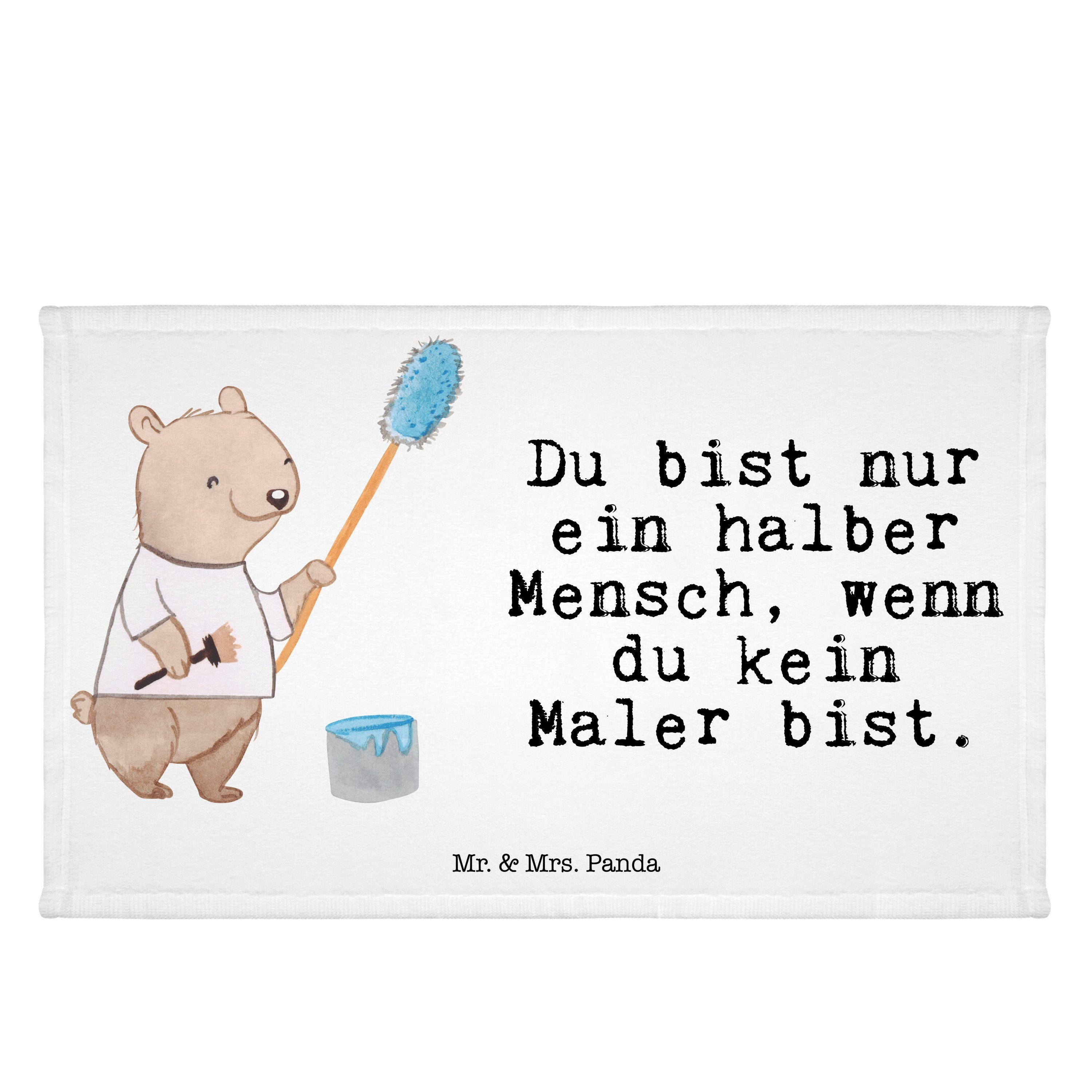 & Herz Maler mit Malermeister, Sport Mr. Weiß Hand, Handtuch Gästetuch, - Geschenk, (1-St) - Mrs. Panda