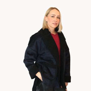 MonCaprise by Clothè Fellimitatjacke Fake Fur Jacke Boxy-Form ohne Verschluss Winterjacke Leichtgewicht