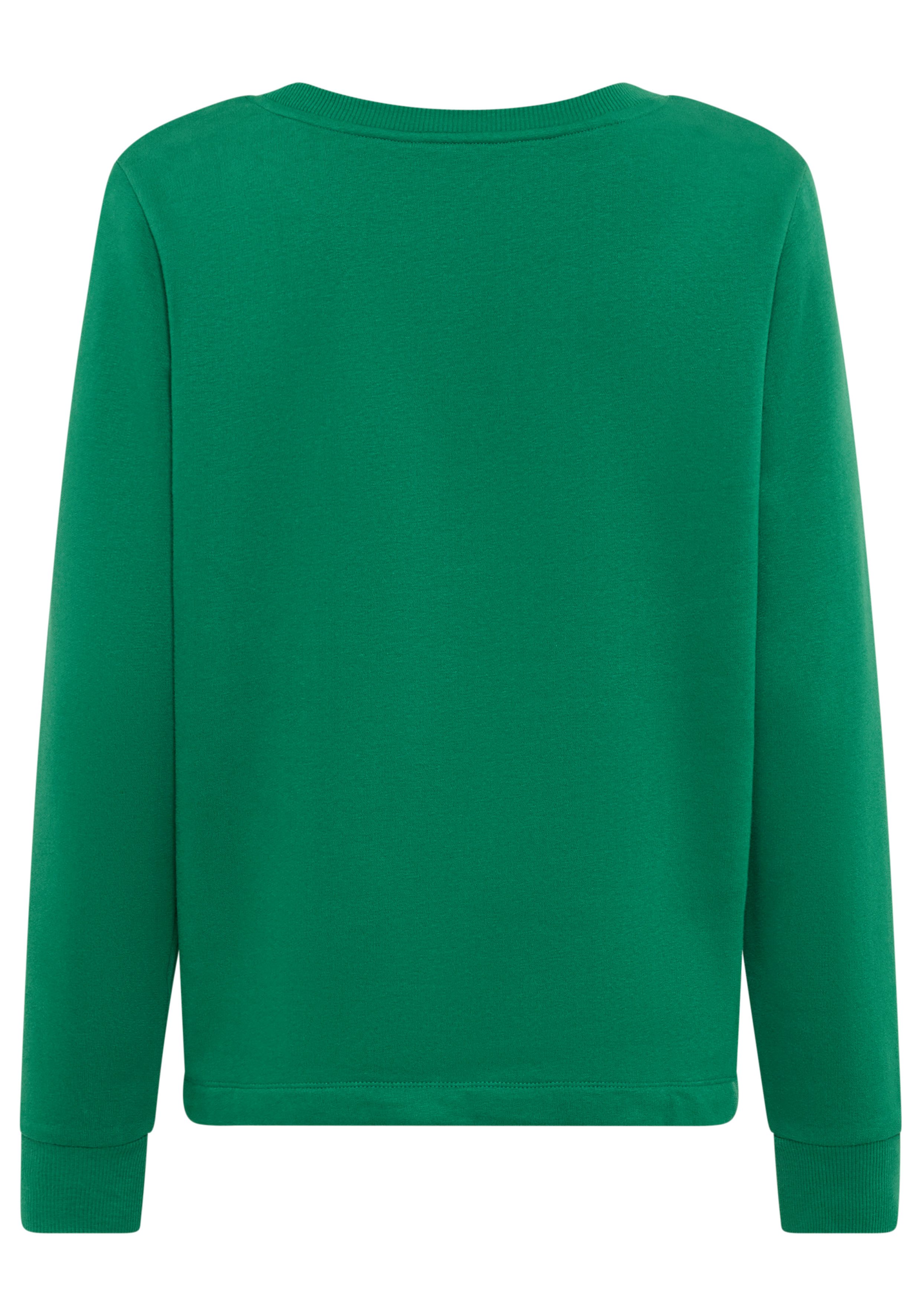 DELMAO Sweatshirt Weiche Baumwollmischung mit Print und Kordelzug am Saum