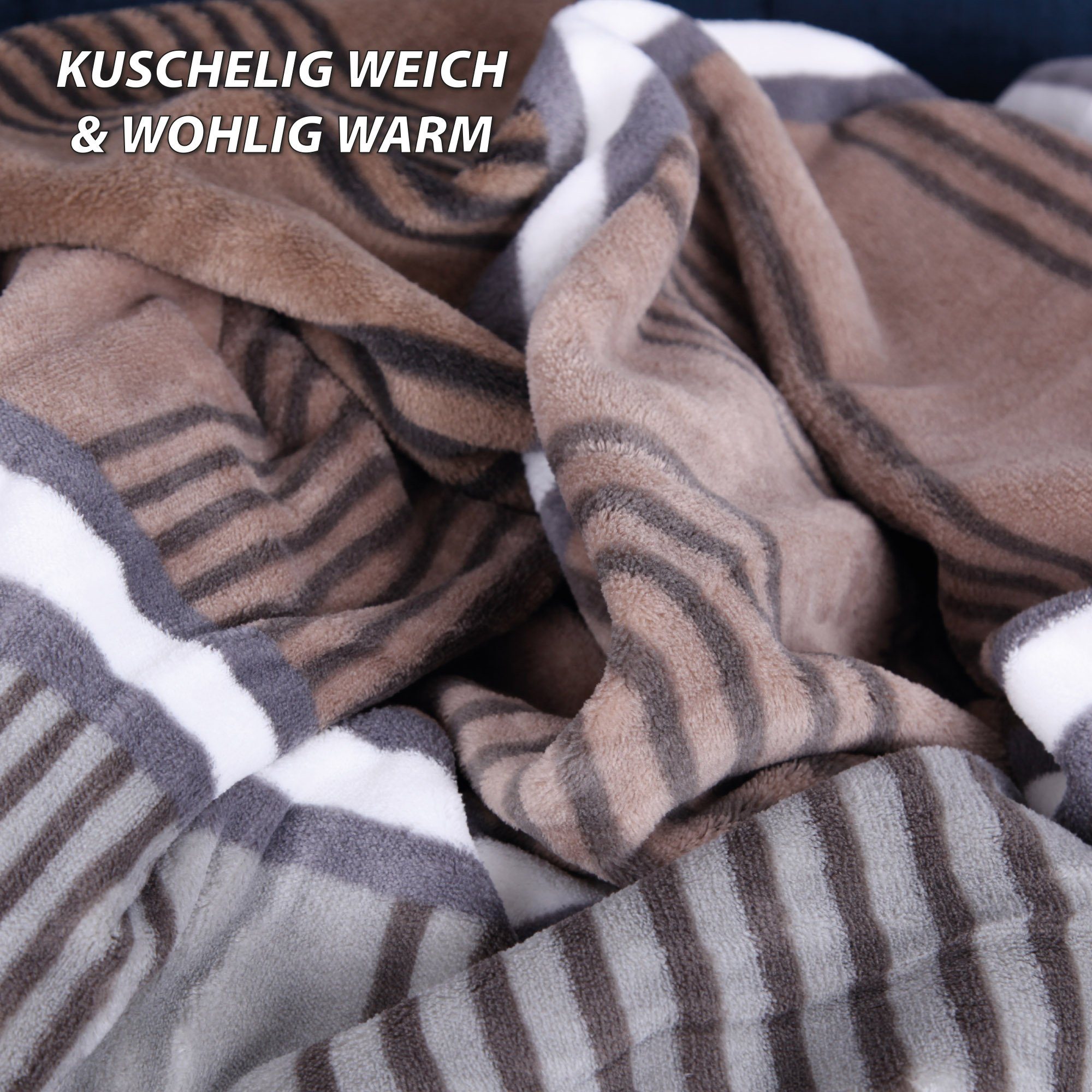 Wohndecke aus Mikrofaser 150x200cm, Bestlivings, kuschelweich (Cashmere-Feeling), 100% Polyester, 30°C waschbar – Bild 4 von 5