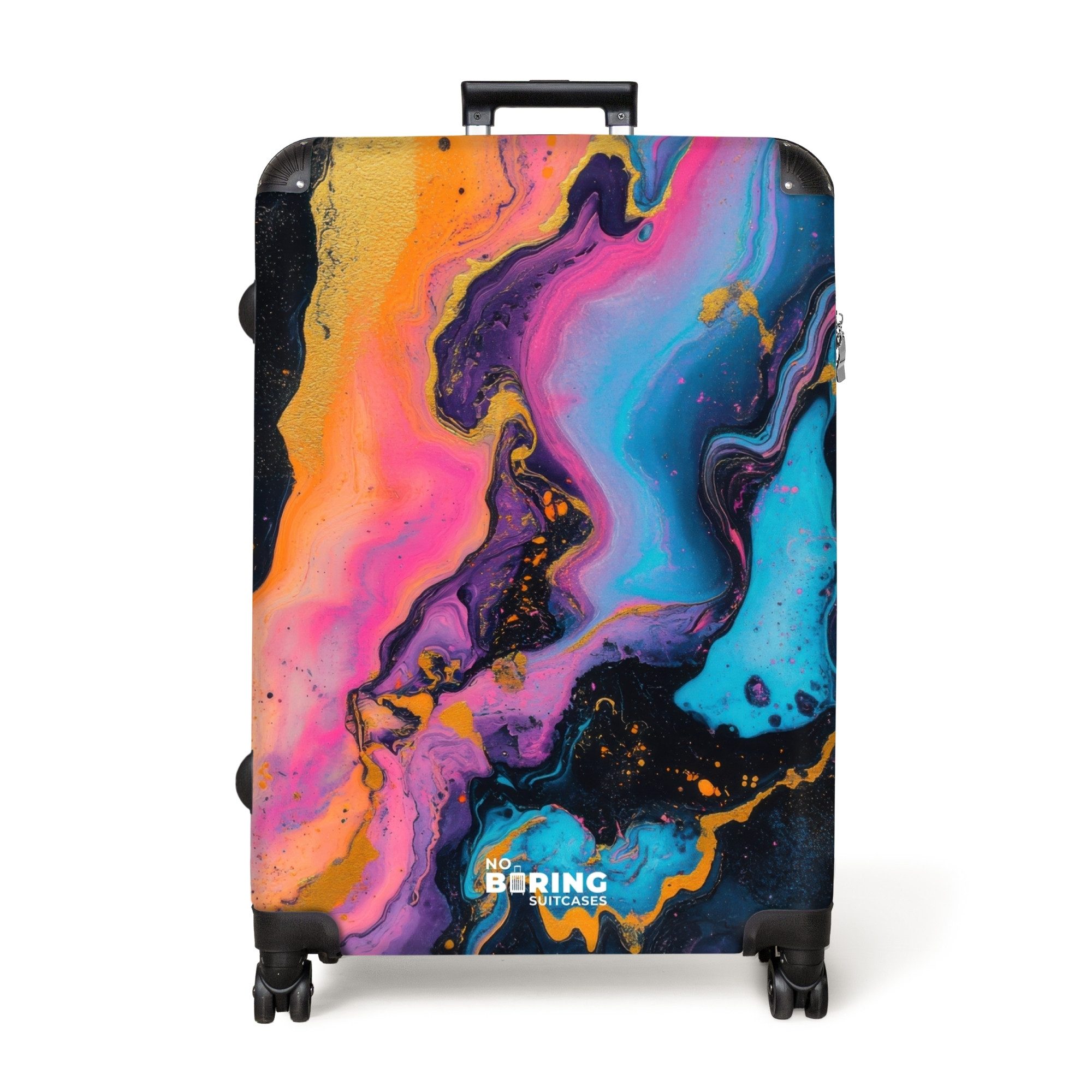 NoBoringSuitcases.com© Hartschalen-Trolley Farbexplosion mit Rosa und günstig online kaufen