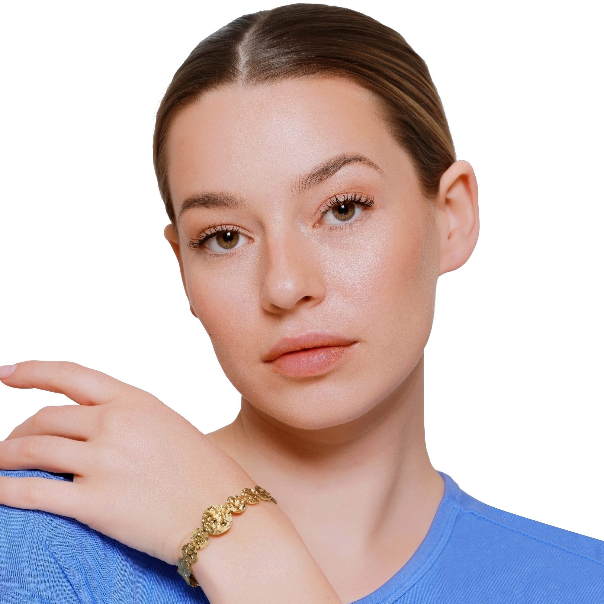 Heideman Armband Nerina goldfarben (Armband, inkl. Geschenkverpackung), gehämmertes Armband für Frauen
