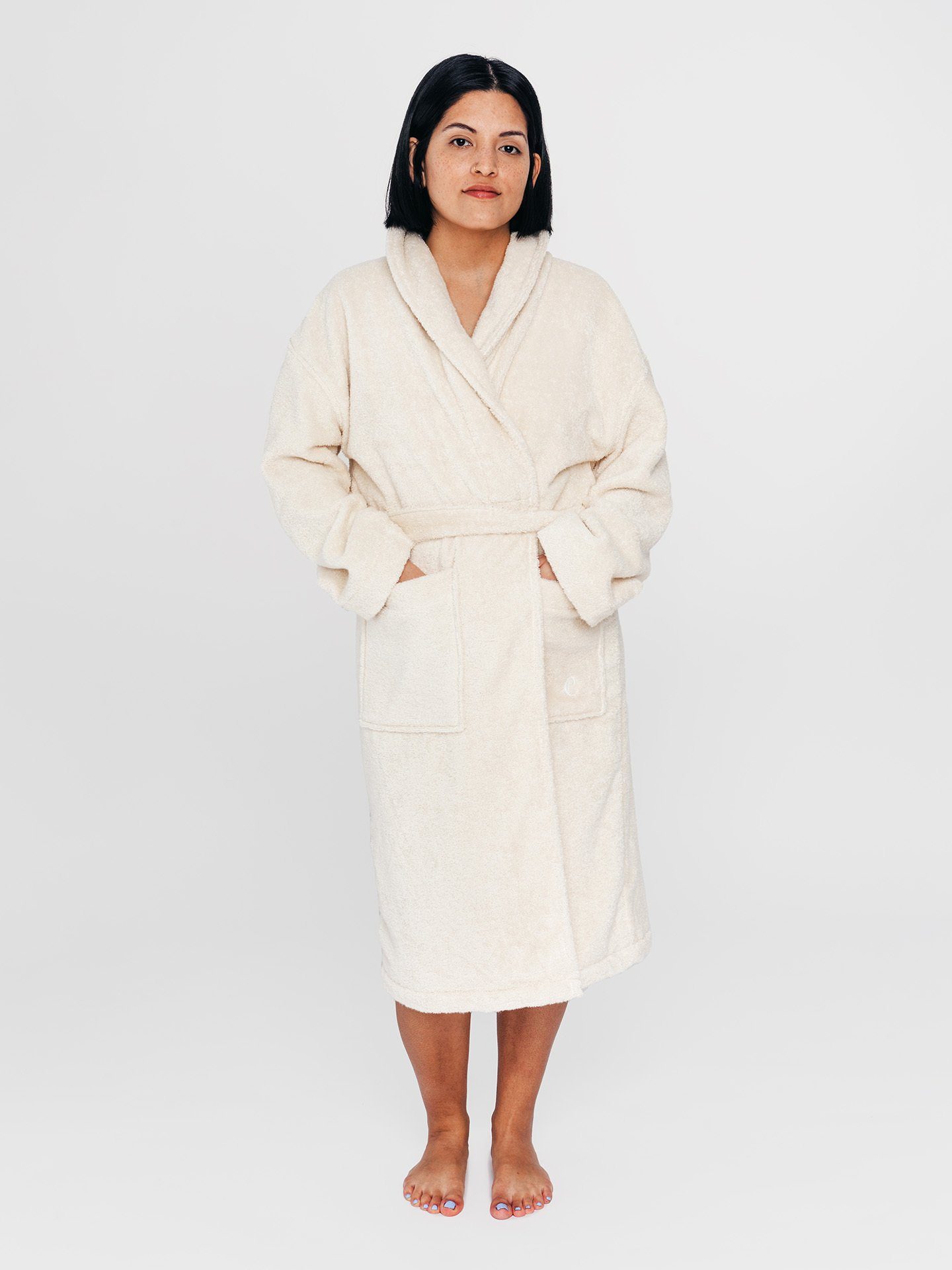Erlich Textil Kimono Bademantel, Langform, Baumwolle | Damen Bademäntel