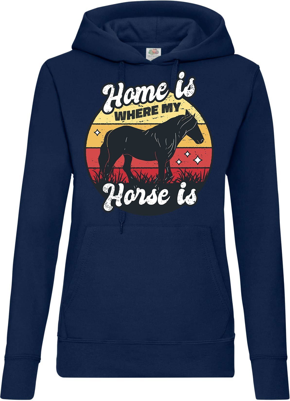 Kapuzenpullover Home Is Where My Horse Is Damen Hoodie Pullover