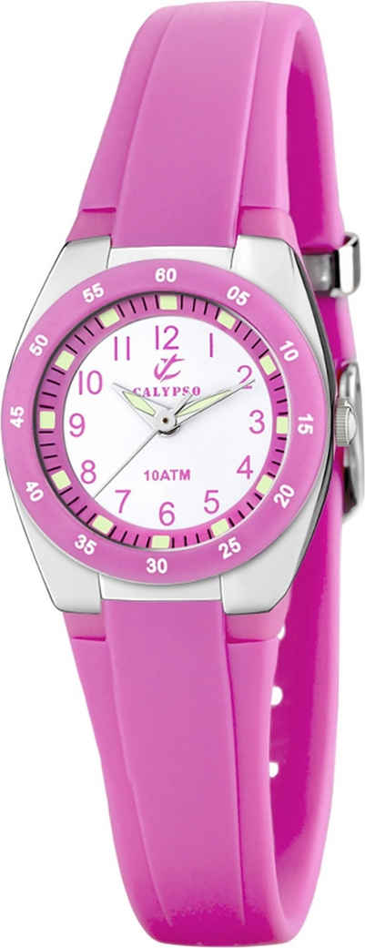 CALYPSO WATCHES Quarzuhr Calypso Jugend Uhr K6043/C Kunststoff PUR, (Armbanduhr), Jugend Armbanduhr rund, PURarmband pink, Fashion