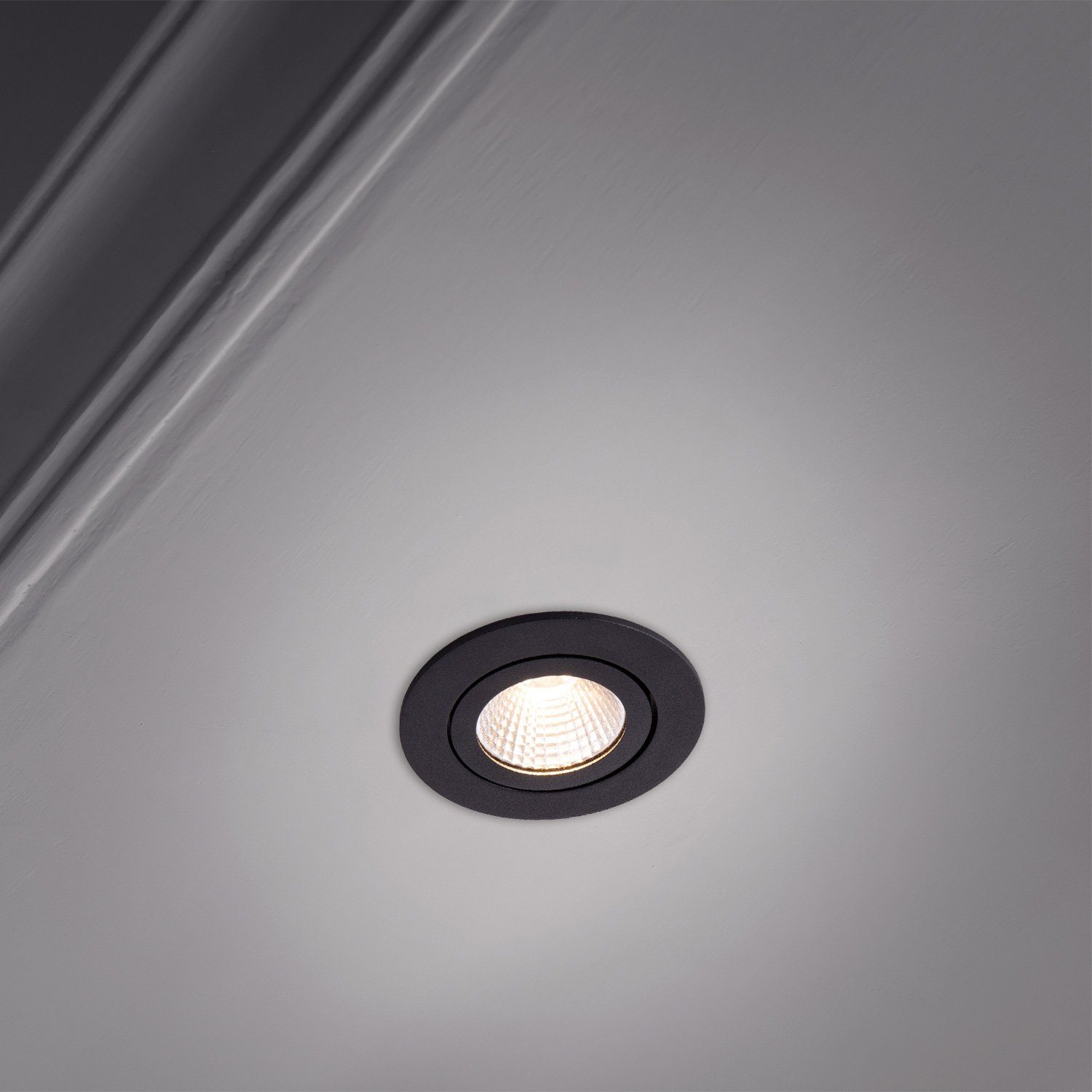 Schwenkbar Flach Strahler Home LED Spotlight wechselbar, dimmbar Rita, Paco Einbauleuchte LED LED Einbaustrahler Warmweiß,