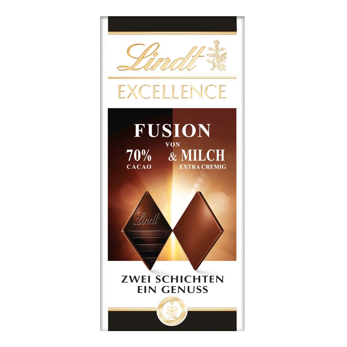 LINDT Schokolade, Lindt Excellence Fusion von Edelbitter auf Vollmilchschokolade 100g