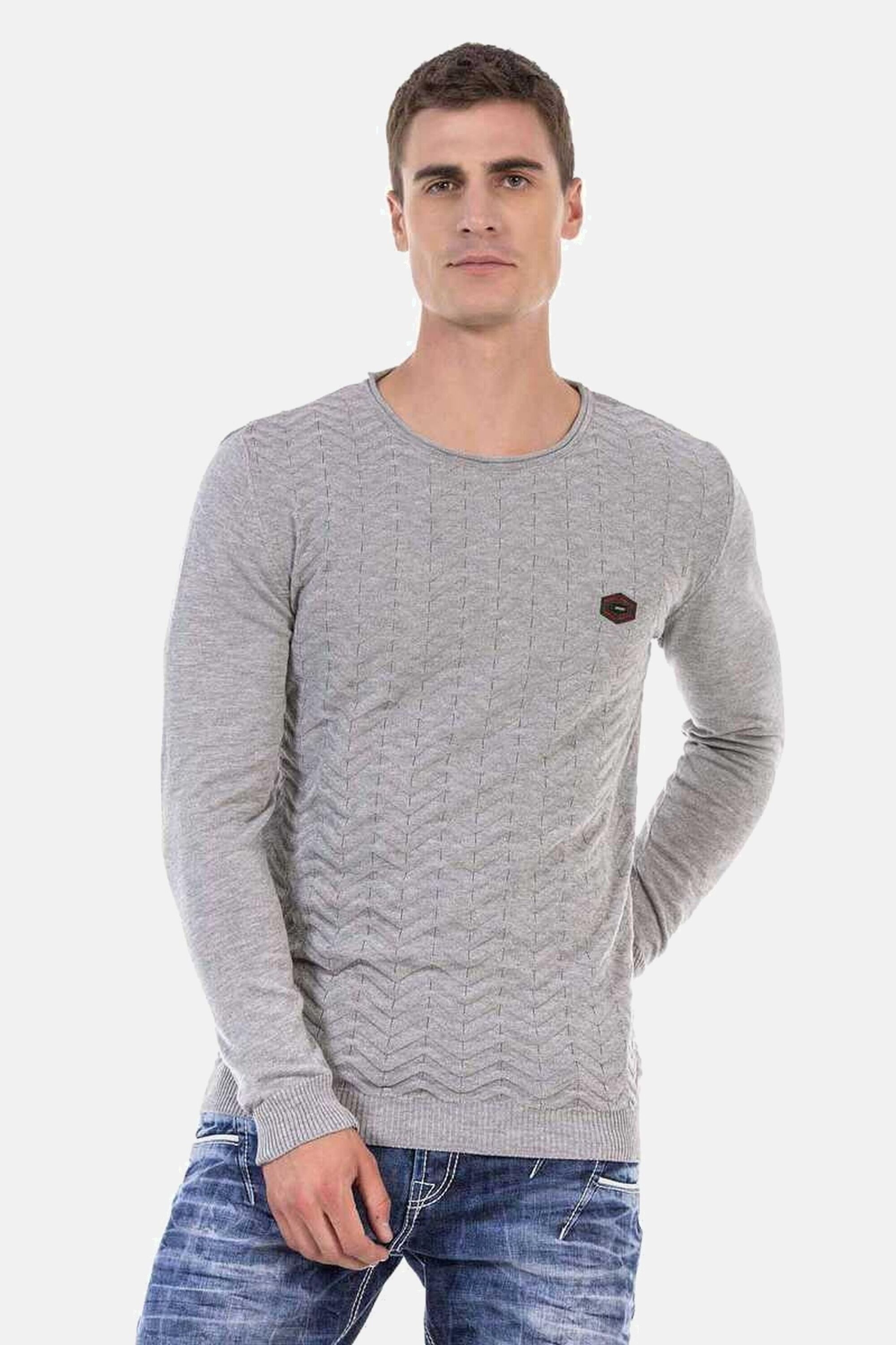 Cipo & Baxx Rundhalspullover Pullover (1-tlg) mit Zopfmuster, CP240 günstig online kaufen