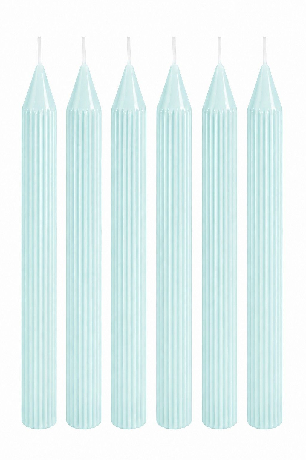 CHAKS Spitzkerze Rillenkerzen Tafelkerzen Pastellfarben 25cm 6 Stück, Rillen
