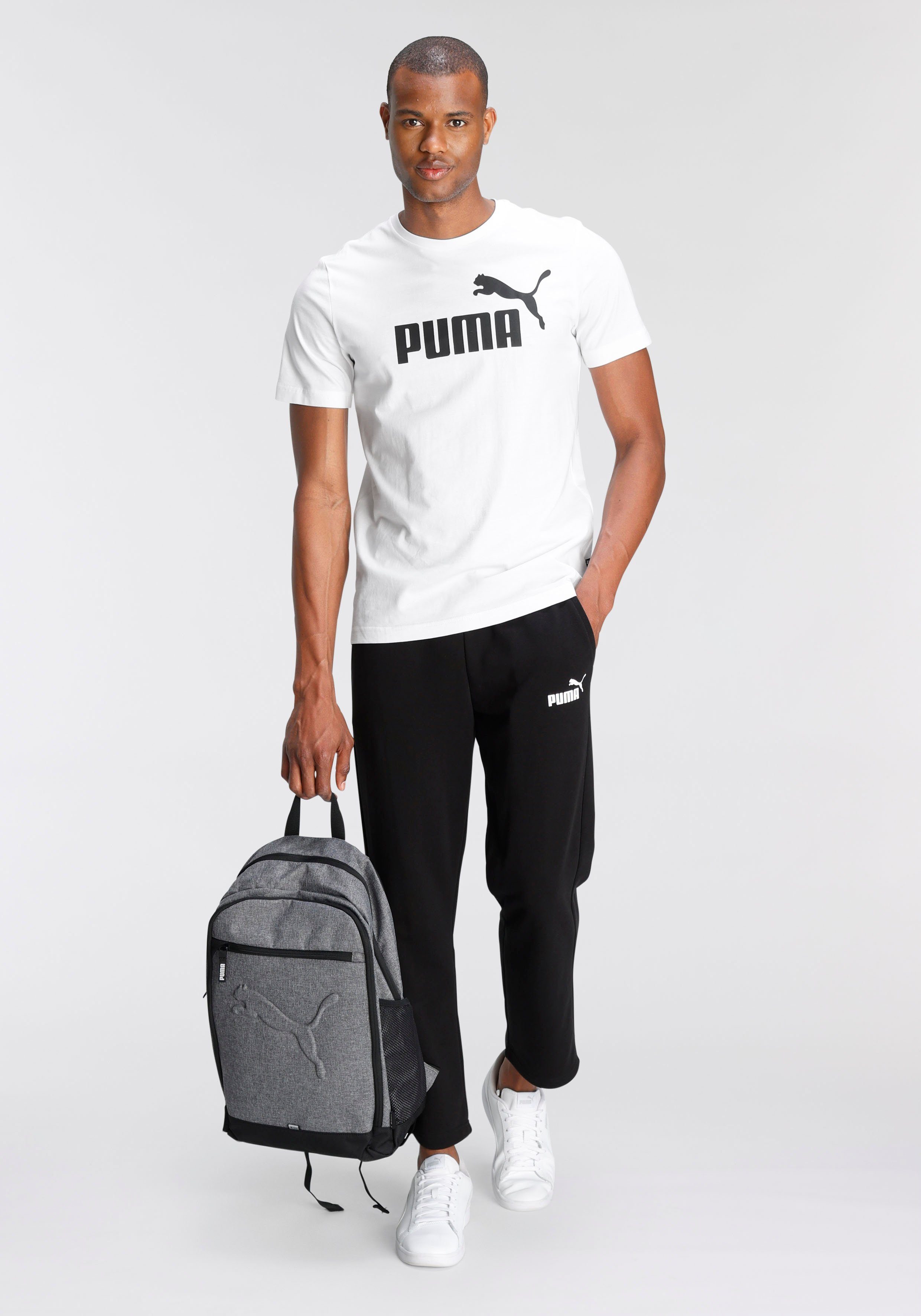White PUMA ESS LOGO TEE Puma T-Shirt