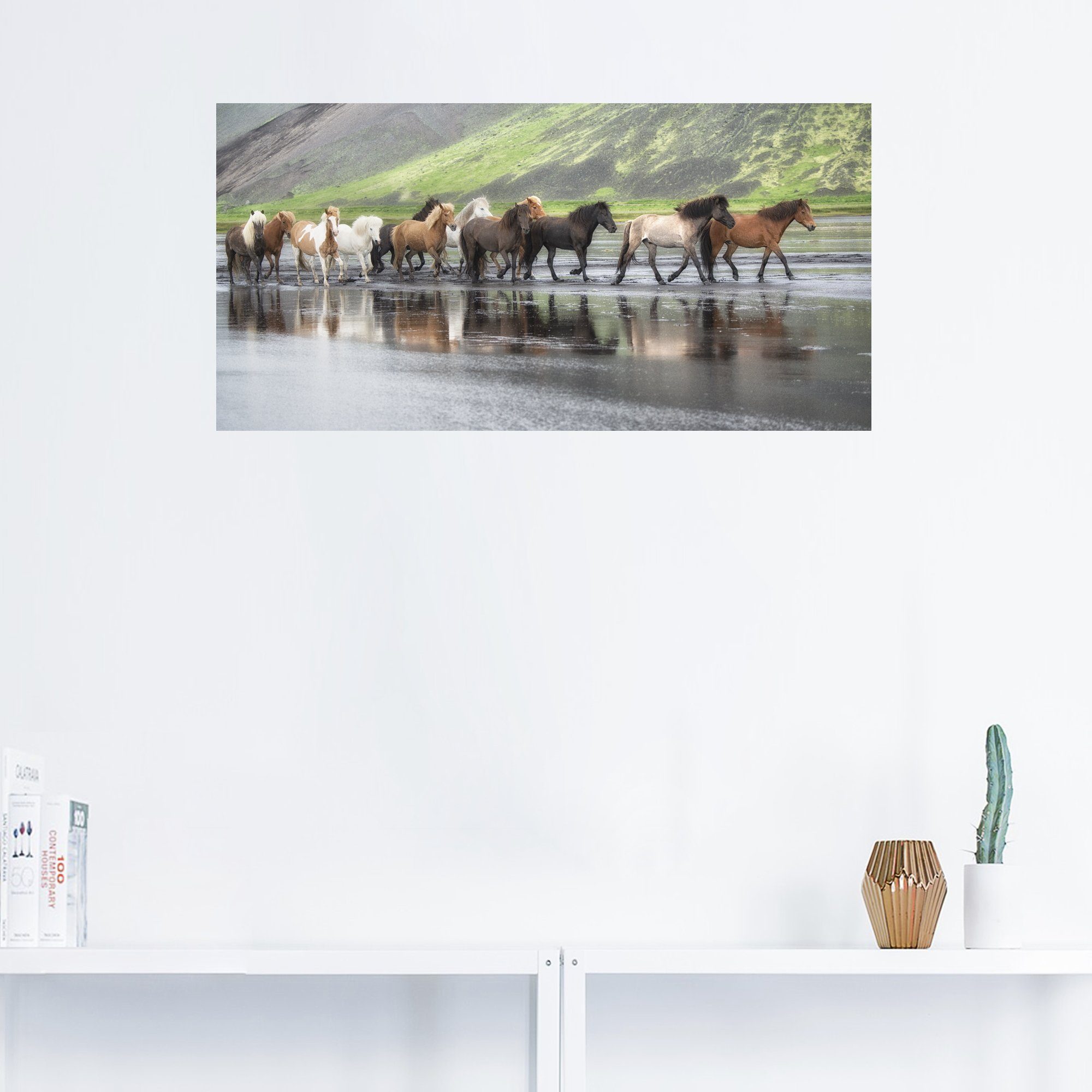 Artland Wandbild Isländische Pferde XIV, oder Wandaufkleber Alubild, Leinwandbild, Poster St), versch. Haustiere in Größen (1 als