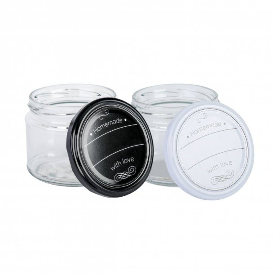 axentia Einmachglas Einmachglas B&W, ca. 330 ml farbig sortiert, (1-tlg)