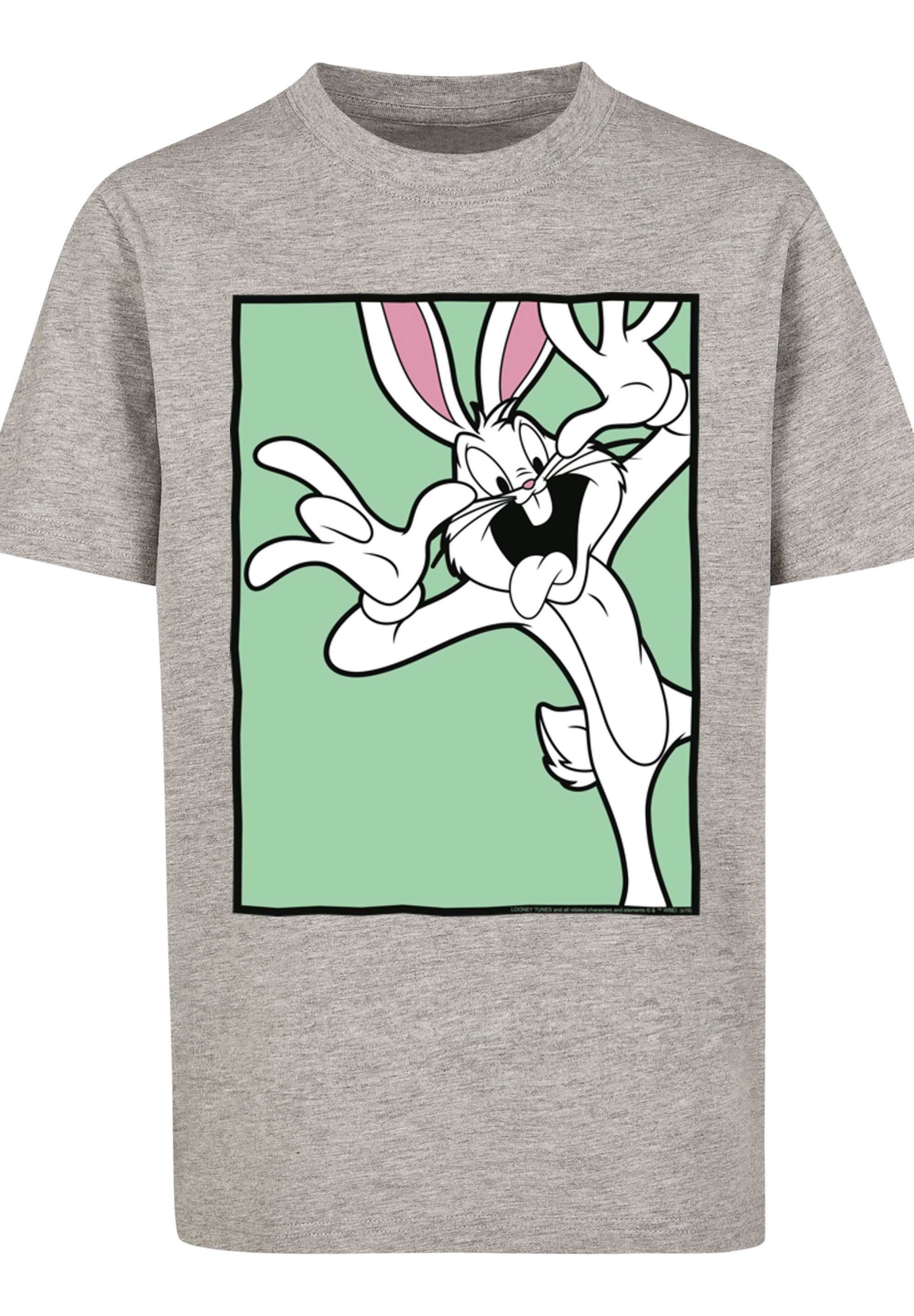 Bugs T-Shirt Tunes Face Bunny Funny heather grey Print F4NT4STIC Looney