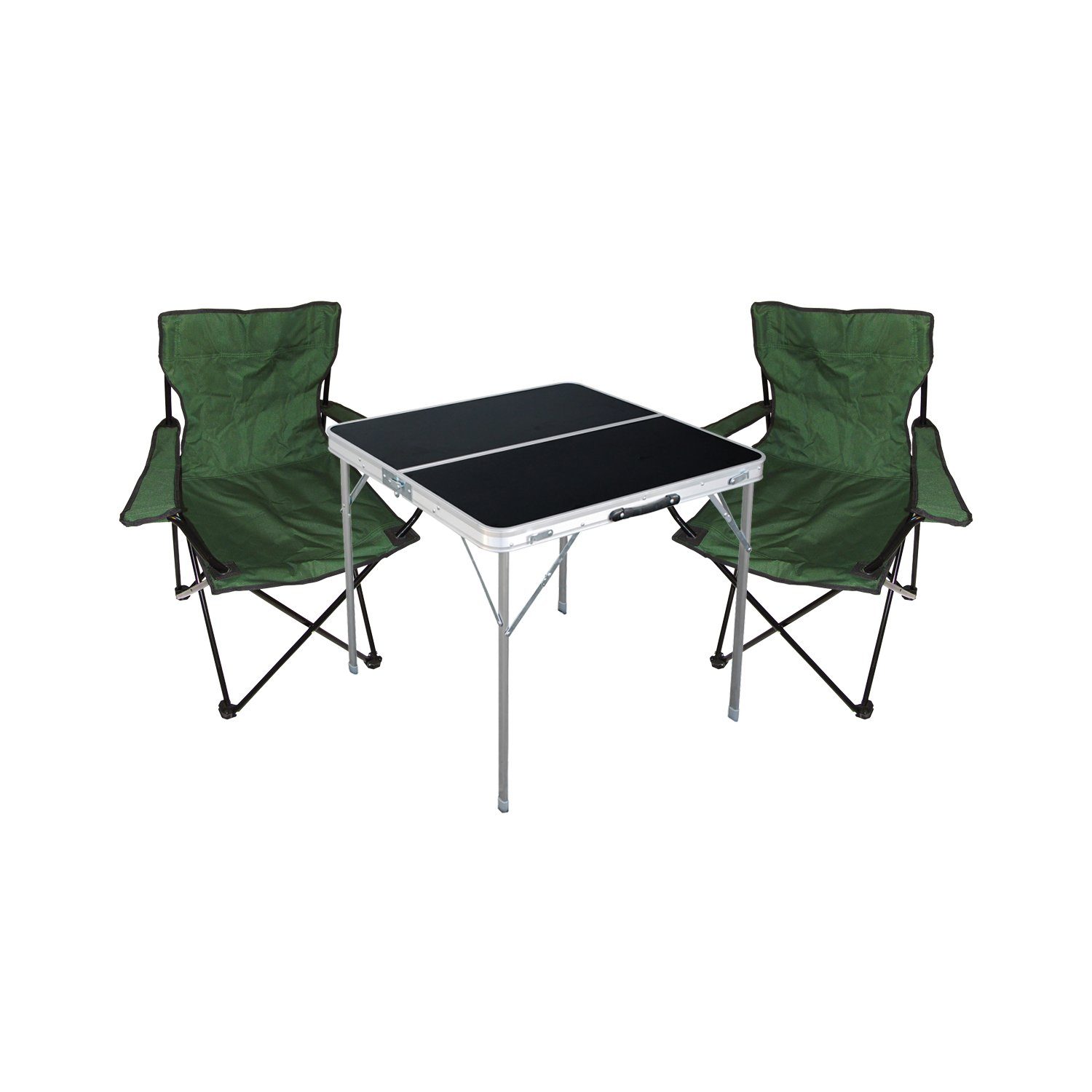 3-teiliges + Set mit Campingmöbel Tasche Tisch Essgruppe Mojawo schwarz Campingstühle