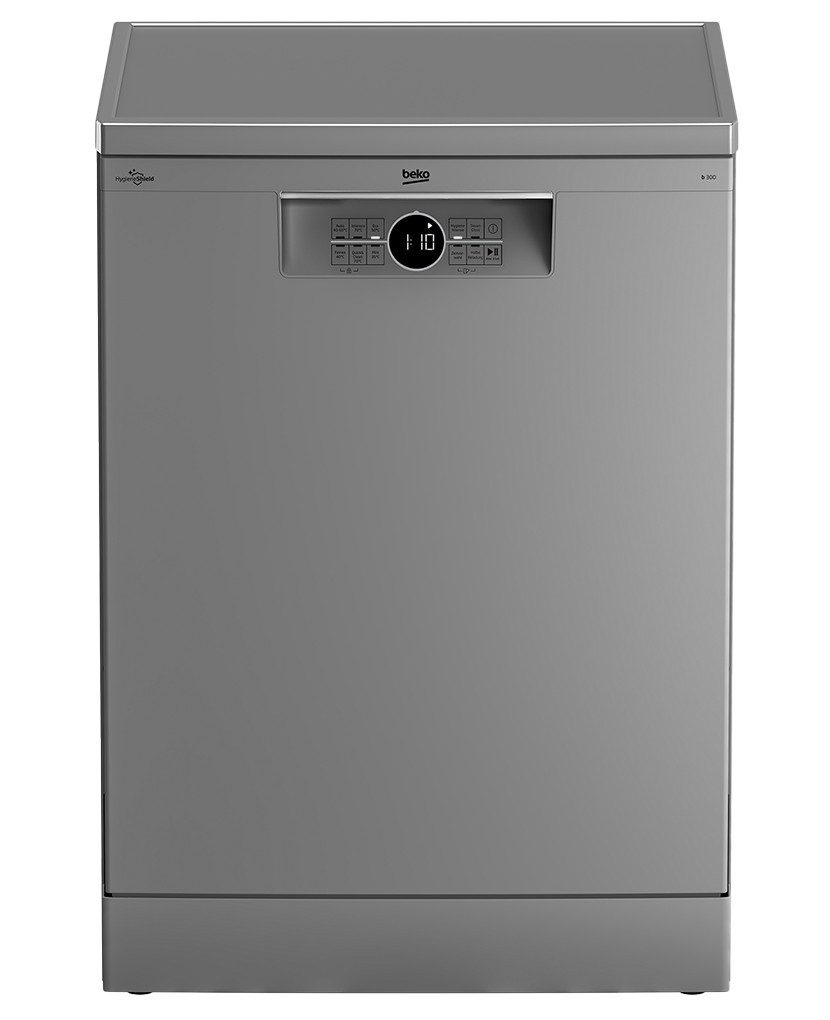 BEKO Standgeschirrspüler BDFN26430S 7694901677, 14 Maßgedecke, SteamGloss – Glänzende Gläser dank optimierter Trocknung