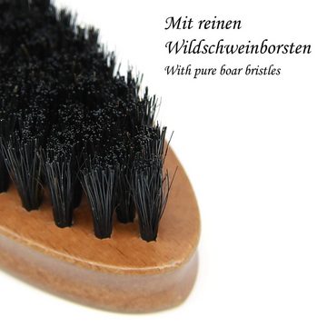 BEARDED BEN Bartbürste Bartbürste Wildschweinborsten Reisebürste BEARDED BEN Echtholz