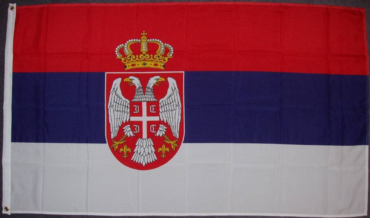 Flagge 80 mit Wappen flaggenmeer Serbien g/m²